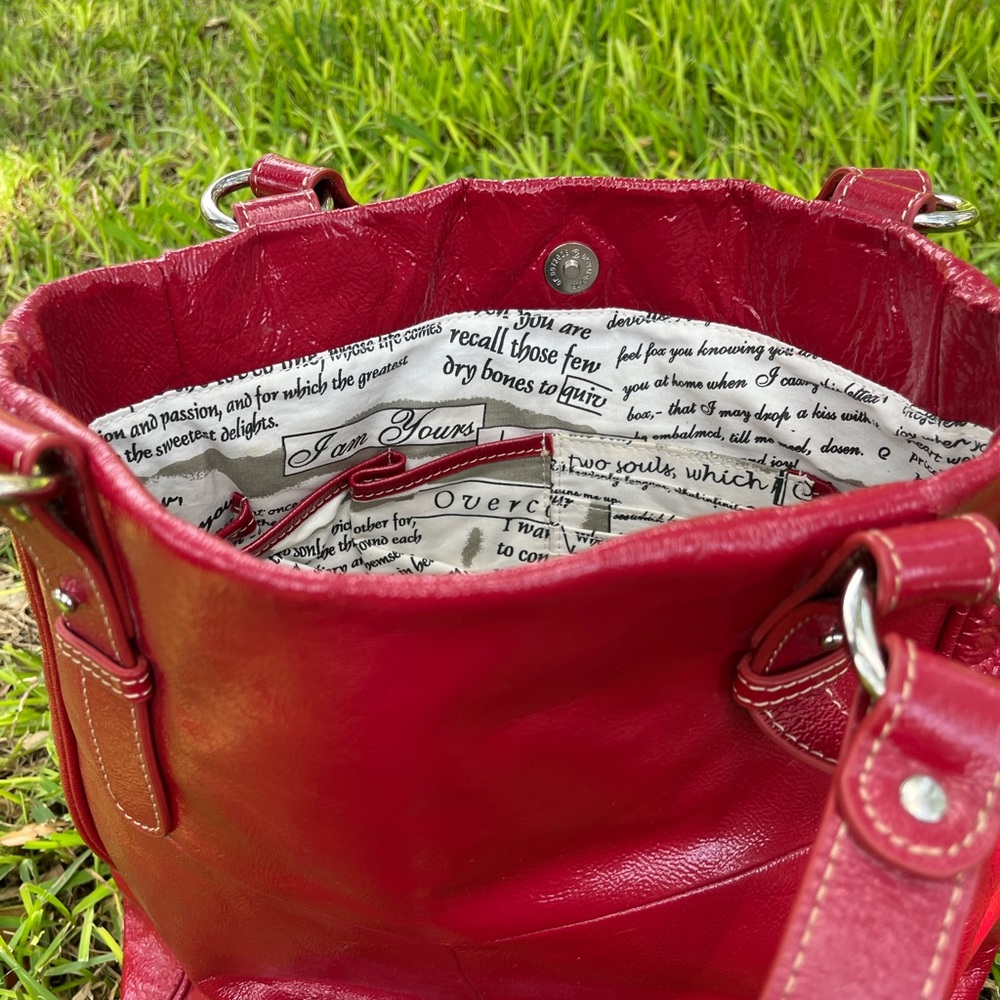 Barr + Barr Red Leather Bag Absolutely Stunning - Picture 13 of 16